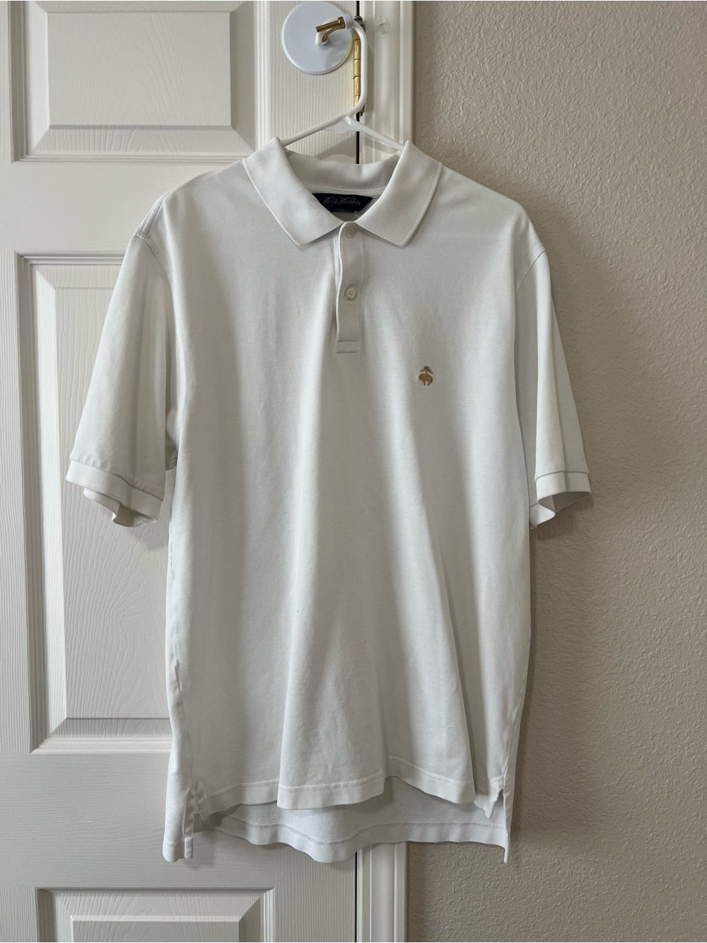 Brooks Brothers White Performance Knit Polo Shirt Men’s Large